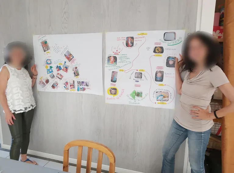 Momento finale di un percorso, dove le partecipanti hanno creato un poster che racconta ogni passo fatto.
Ogni passo, piccolo o grande che sia, ci porta avanti nella nostra consapevolezza ed evoluzione: per cui va onorato e festeggiato!